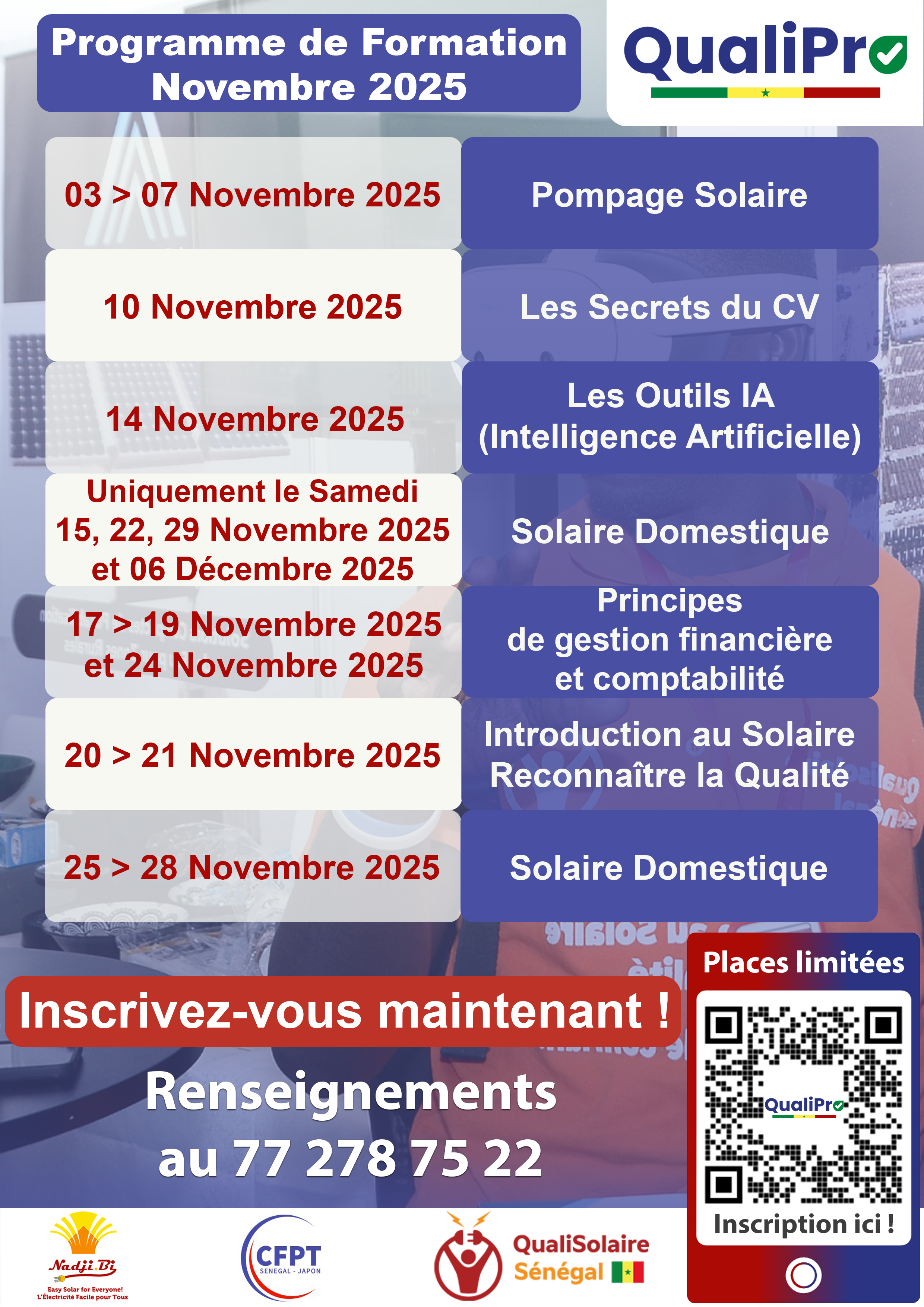 Programme formation QualiPro Sénégal Novembre 2025